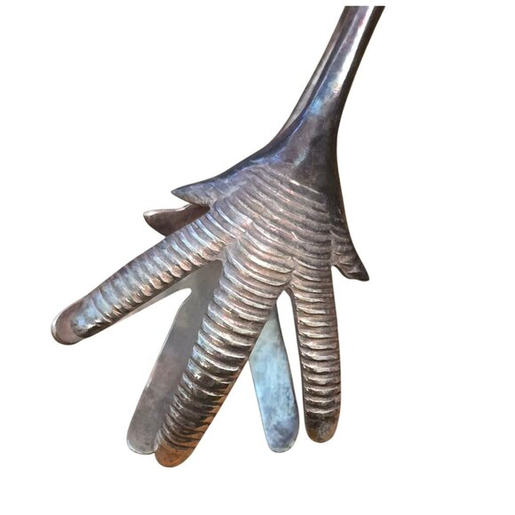 Vintage Silver-Plated Ice Bucket With Bird Foot Tongs Set K&M England CM2130 - Picture 16 of 16